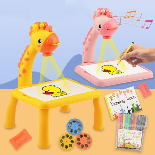 BabyKids - Mesa Infantil con 📽️ LED + REGALO 12 marcadores 🎁