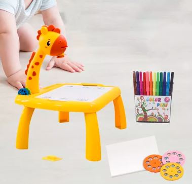 BabyKids - Mesa Infantil con 📽️ LED + REGALO 12 marcadores 🎁