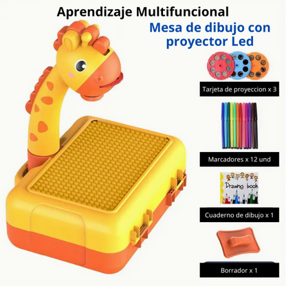 BabyKids - Mesa Infantil con 📽️ LED + REGALO 12 marcadores 🎁