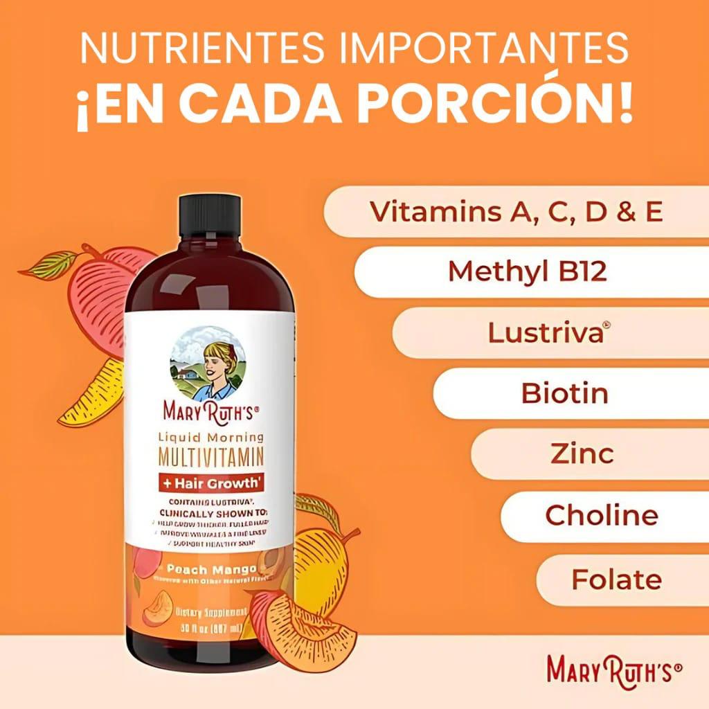 MARY RUTH´S™- MULTIVITAMINICO + CRECIMIENTO DE CABELLO 🧡 1000ml