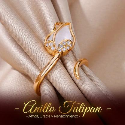 ANILLO TULIPAN AJUSTABLE🌷+ Caja de Regalo 🎁